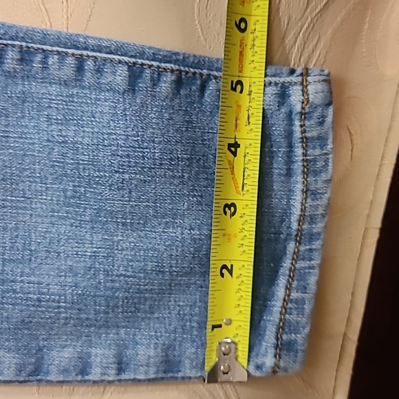 Seven7, size 10, light blue wash distressed denim - Picture 5 of 8